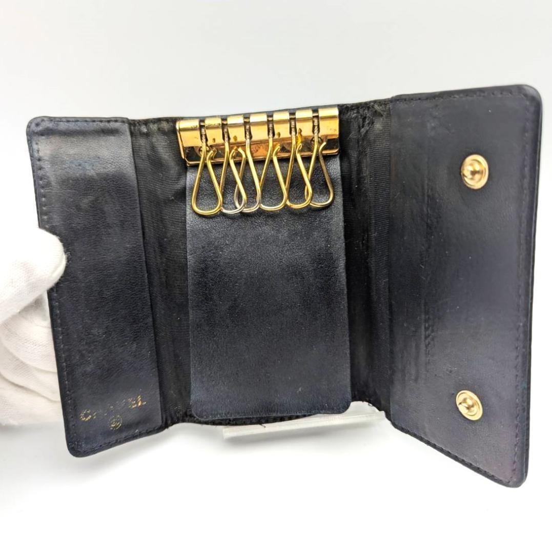 【美品】シャネル キーケース ６連 キャビアスキン ココマーク CHANEL