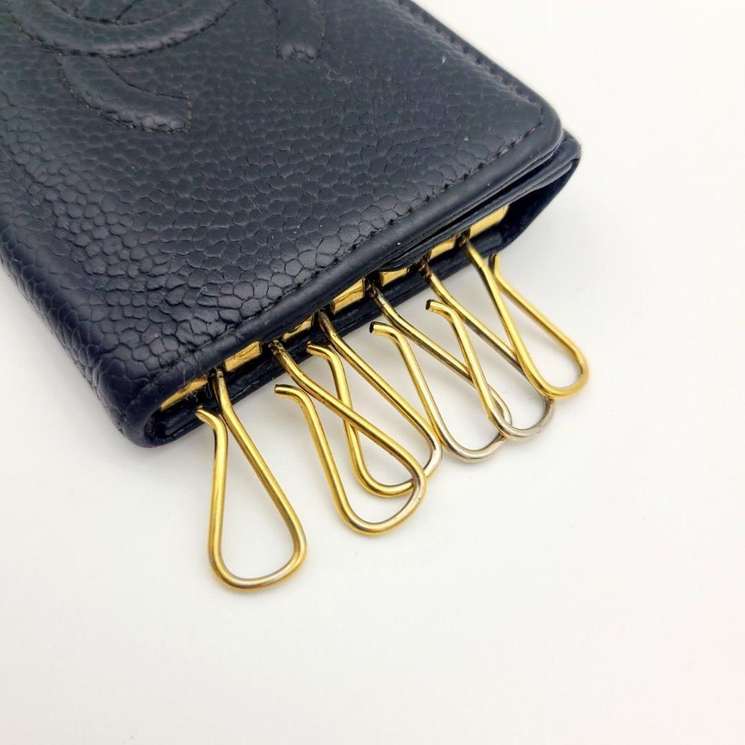 【美品】シャネル キーケース ６連 キャビアスキン ココマーク CHANEL