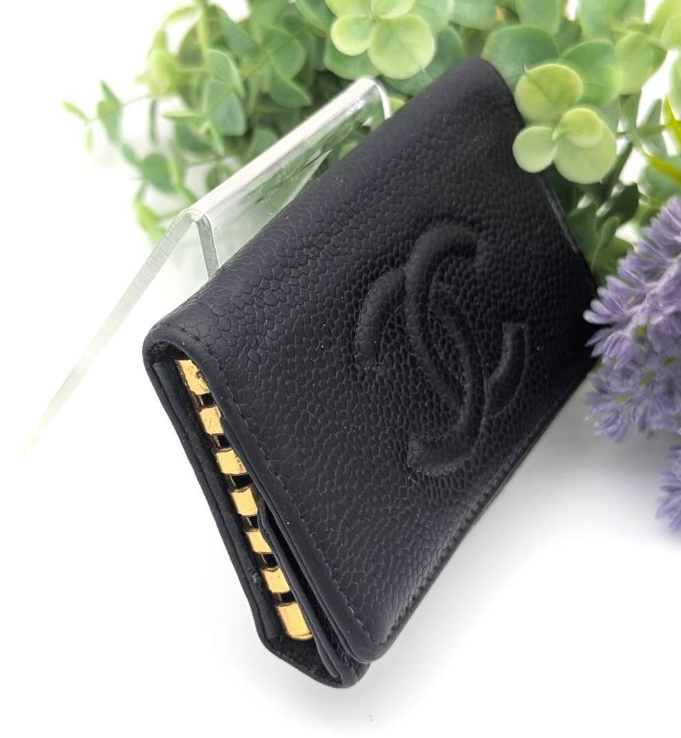 【美品】シャネル キーケース ６連 キャビアスキン ココマーク CHANEL
