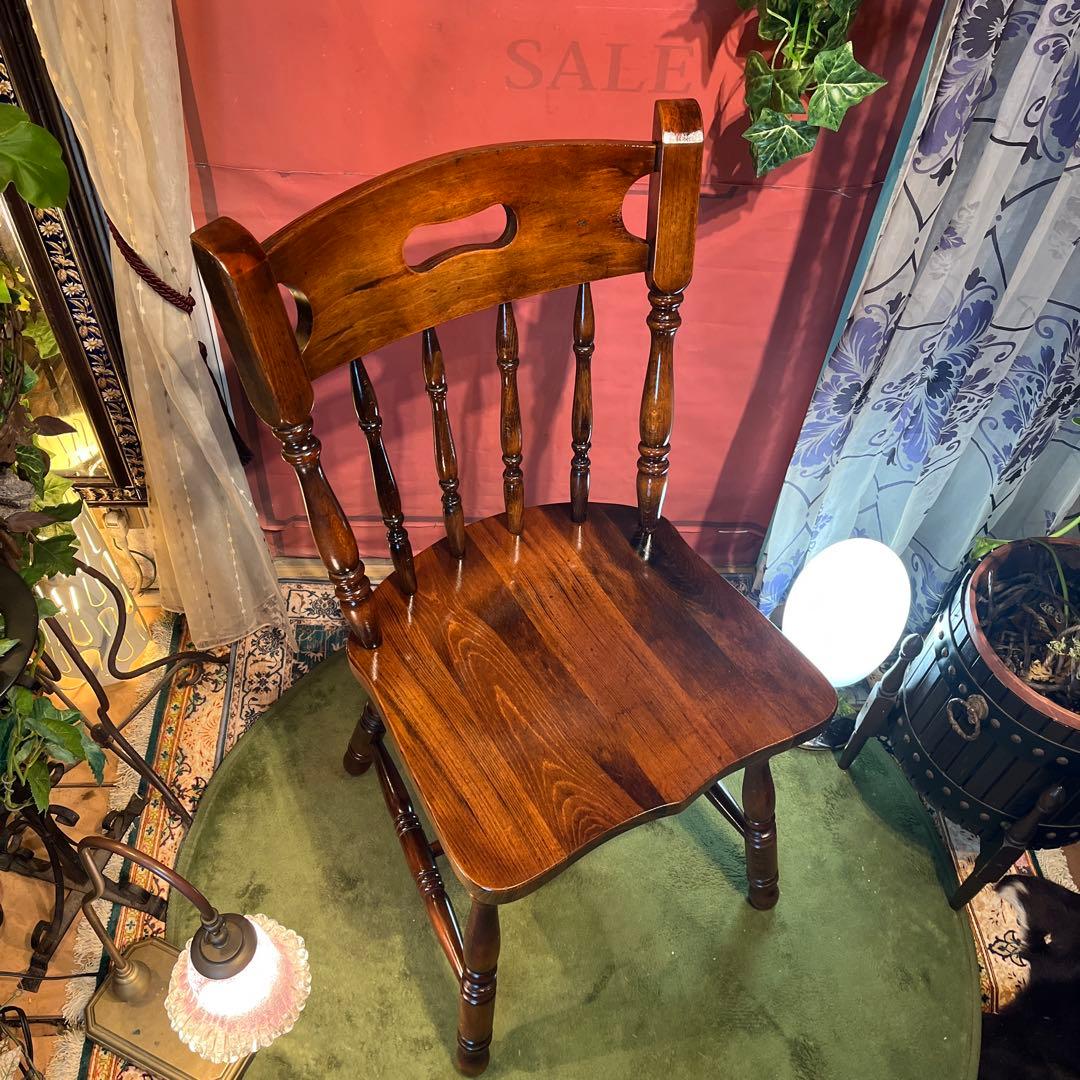 ゆゆゆゆ　ヴィンテージ 板座　スピンドル　ウィンザーチェア