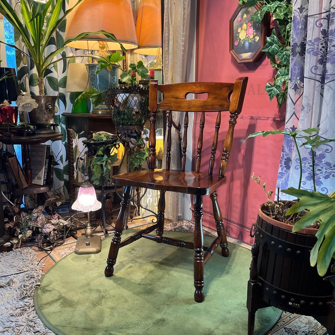 ゆゆゆゆ　ヴィンテージ 板座　スピンドル　ウィンザーチェア