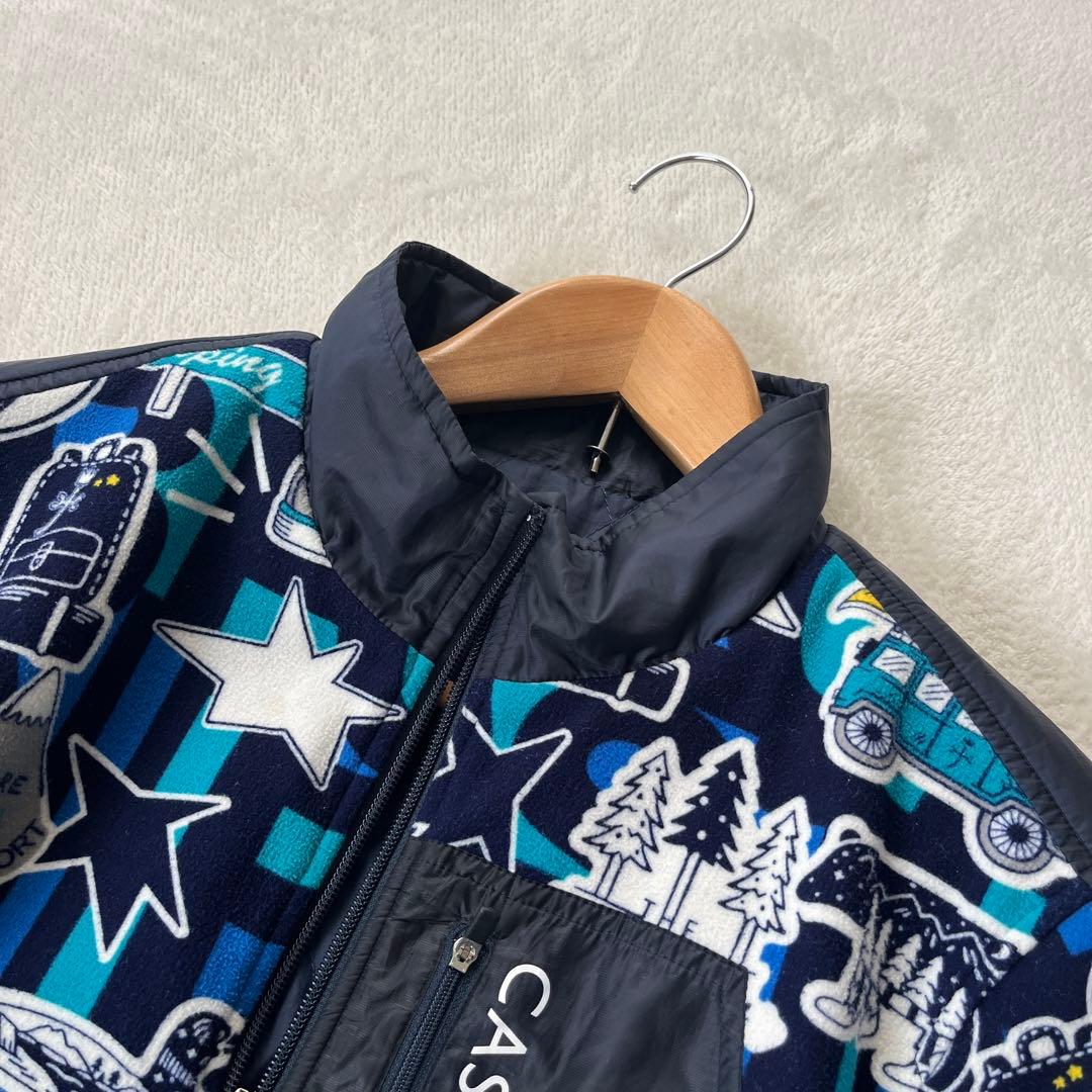 ●カステルバジャックスポーツ　ゴルフ　キャンプ柄 フリース ブルゾン　ジャケット