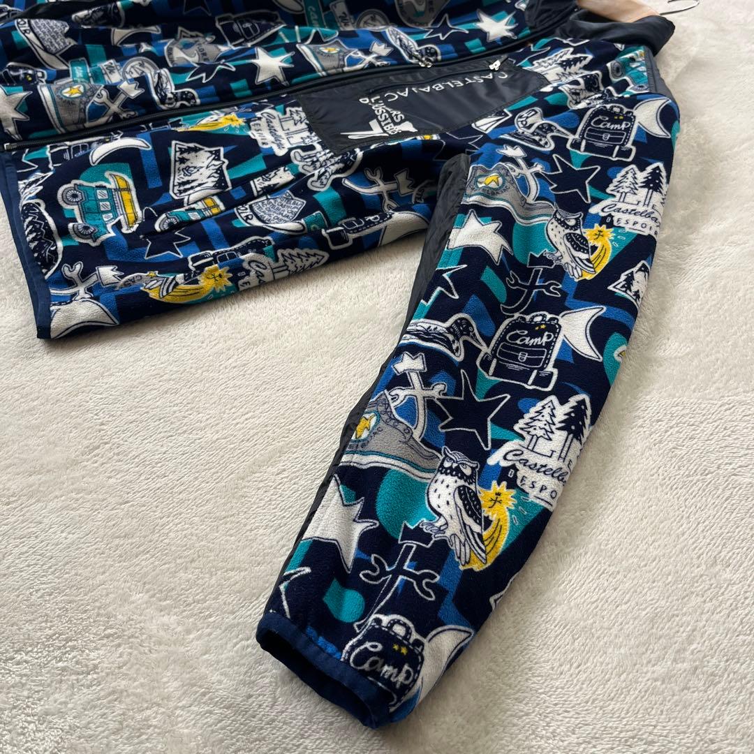 ●カステルバジャックスポーツ　ゴルフ　キャンプ柄 フリース ブルゾン　ジャケット