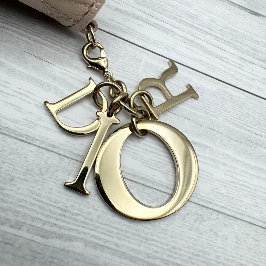 【美品】ディオール　キーケース　6連　カナージュ　ピンク　ディオールチャーム