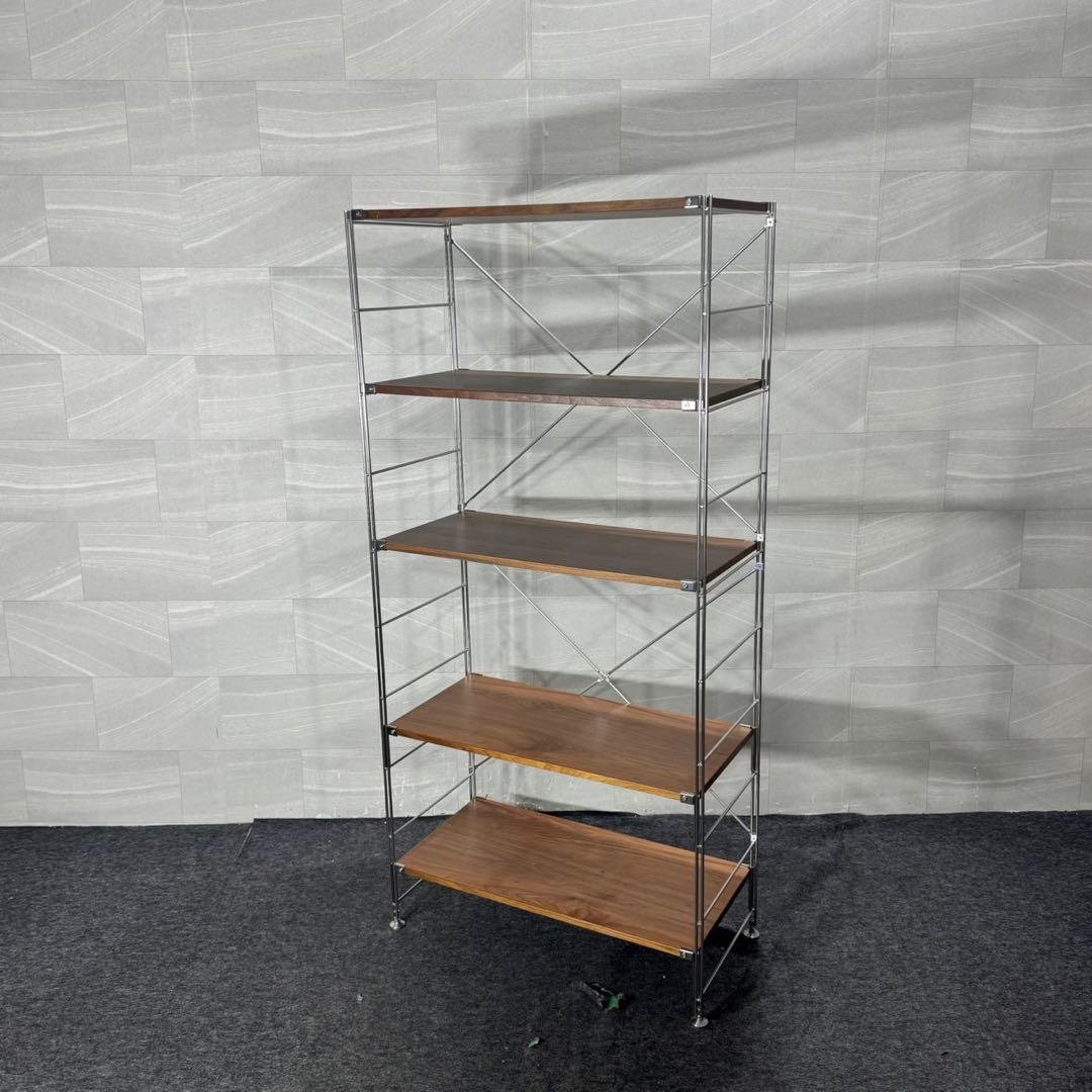 無印良品 ステンレスユニットシェルフ ウォールナット ワイド 大 d4154