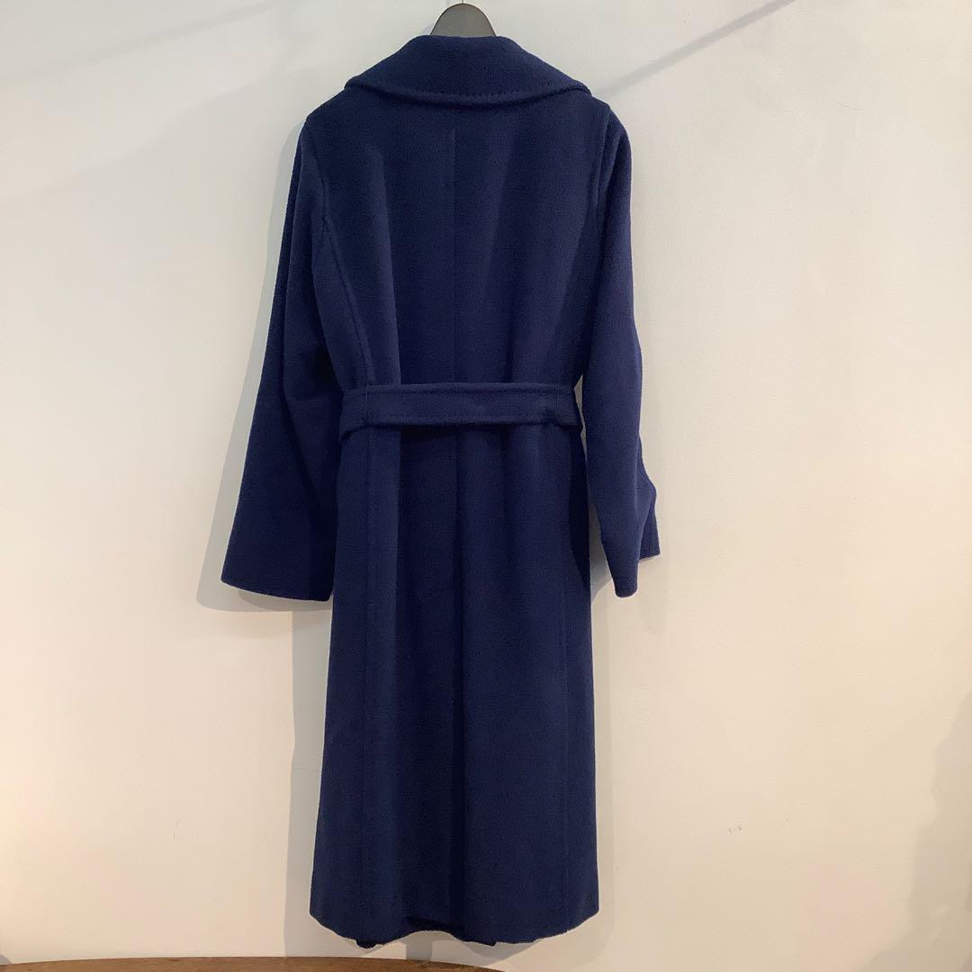 Max Mara マニュエラ　ネイビーキャメル100％コート　サイズ38