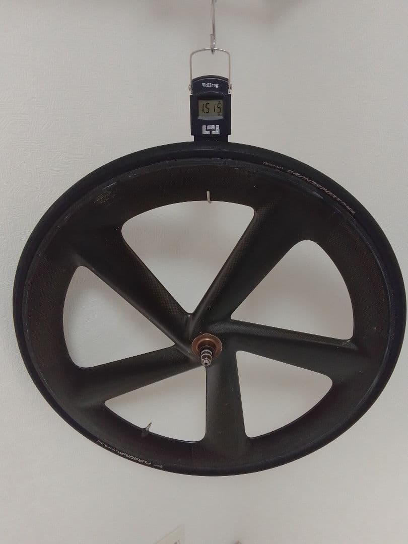 カーボンホイール フロント ノーブランド バトンホイール 5本 ピスト 700c