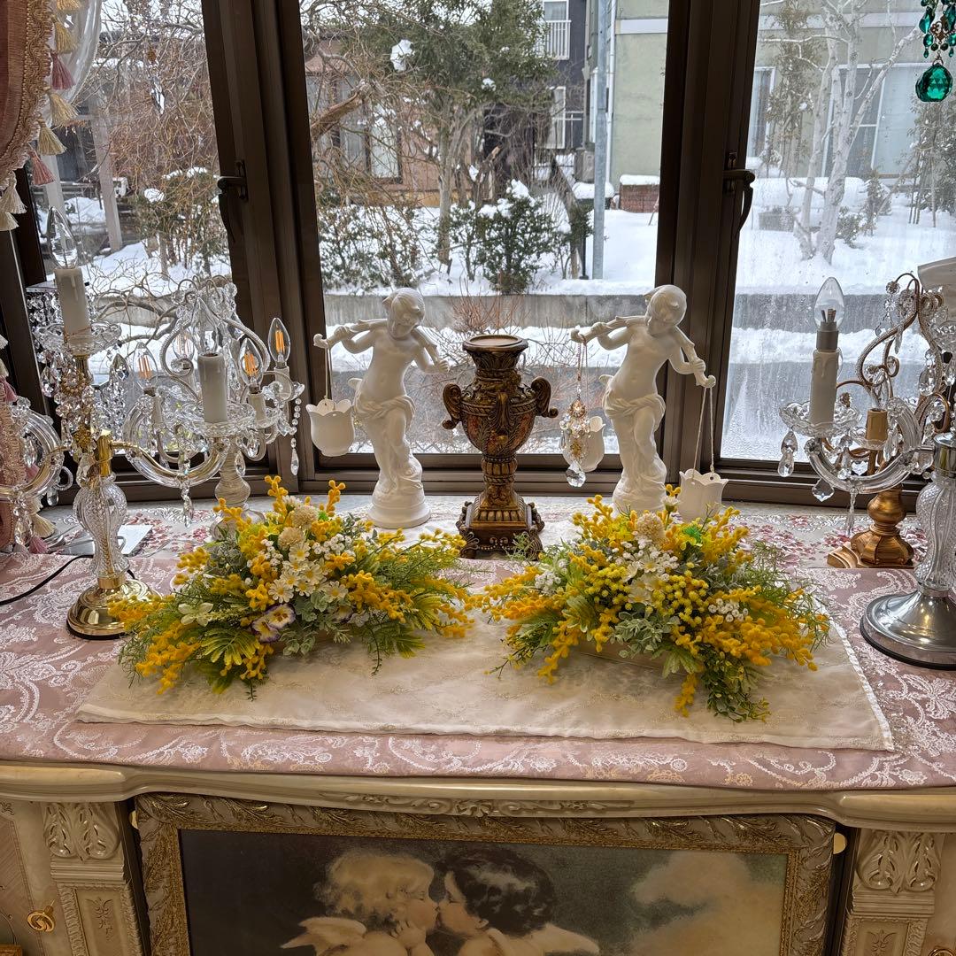 p♡ ミモザのフラワーアレンジメント2点