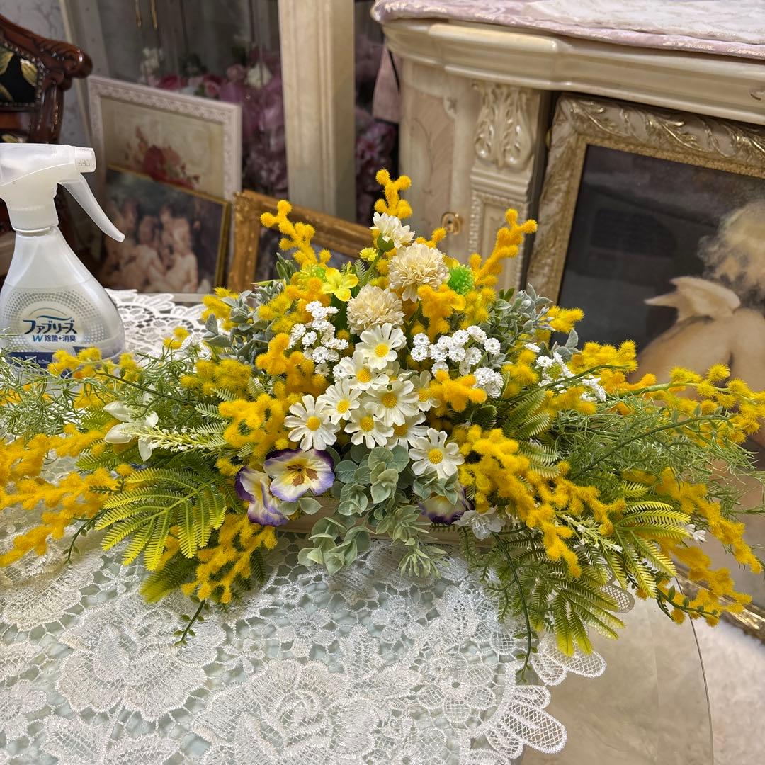 p♡ ミモザのフラワーアレンジメント2点