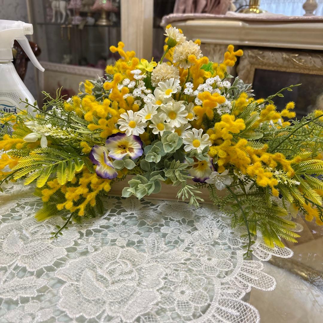 p♡ ミモザのフラワーアレンジメント2点