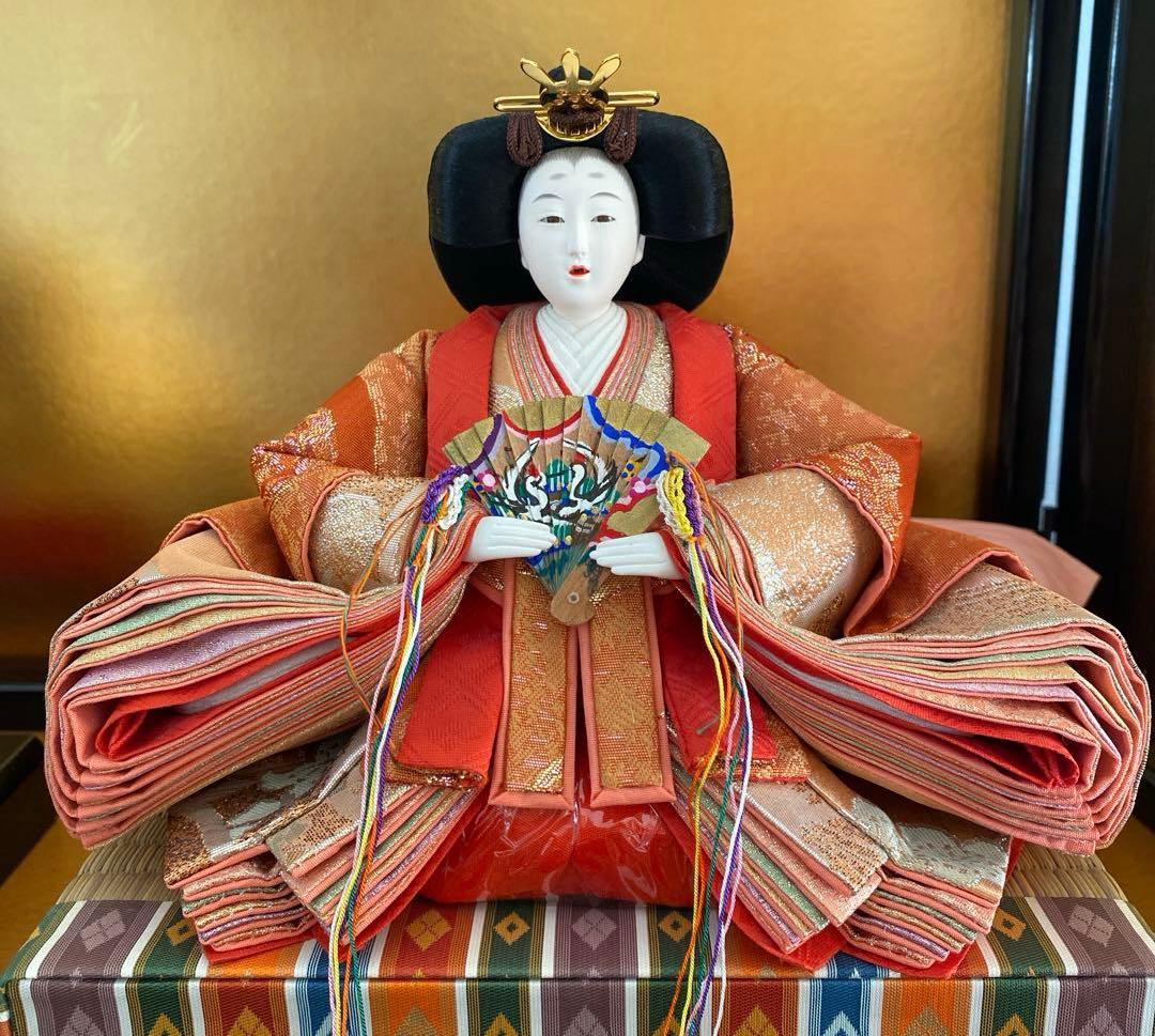 【美品】久月　光園作　雛人形　親王平飾り　金沢金箔屏風