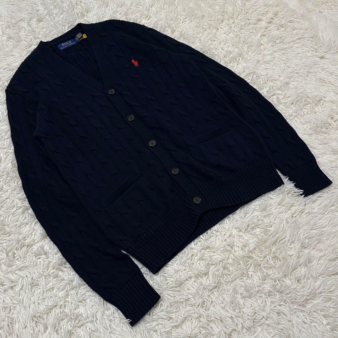 現行 QR ポロ ラルフローレン ケーブルニット ポニー刺繍 セーター ニット