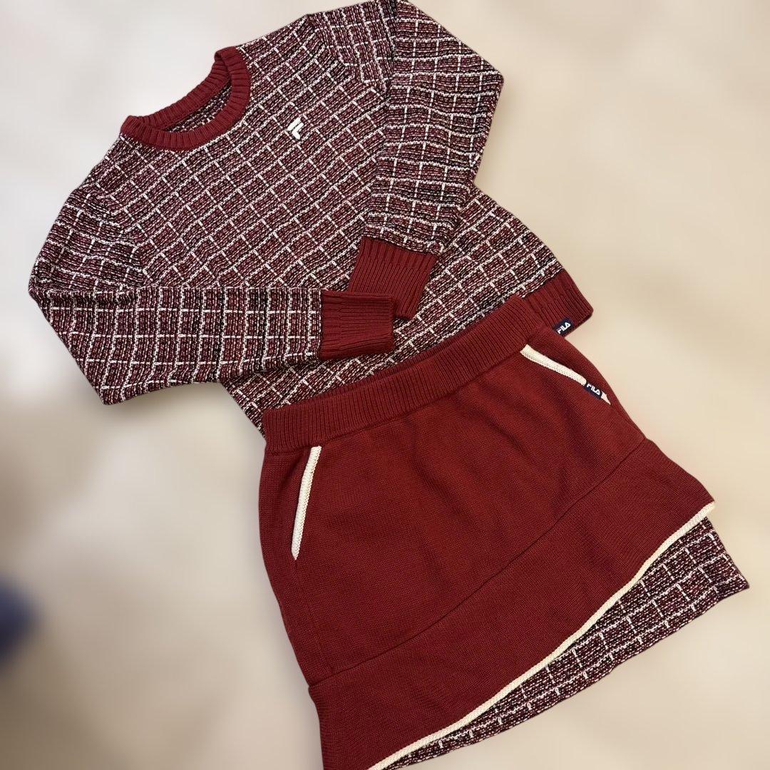 FILA GOLFレディス 丸首ニット 長袖 セットアップ