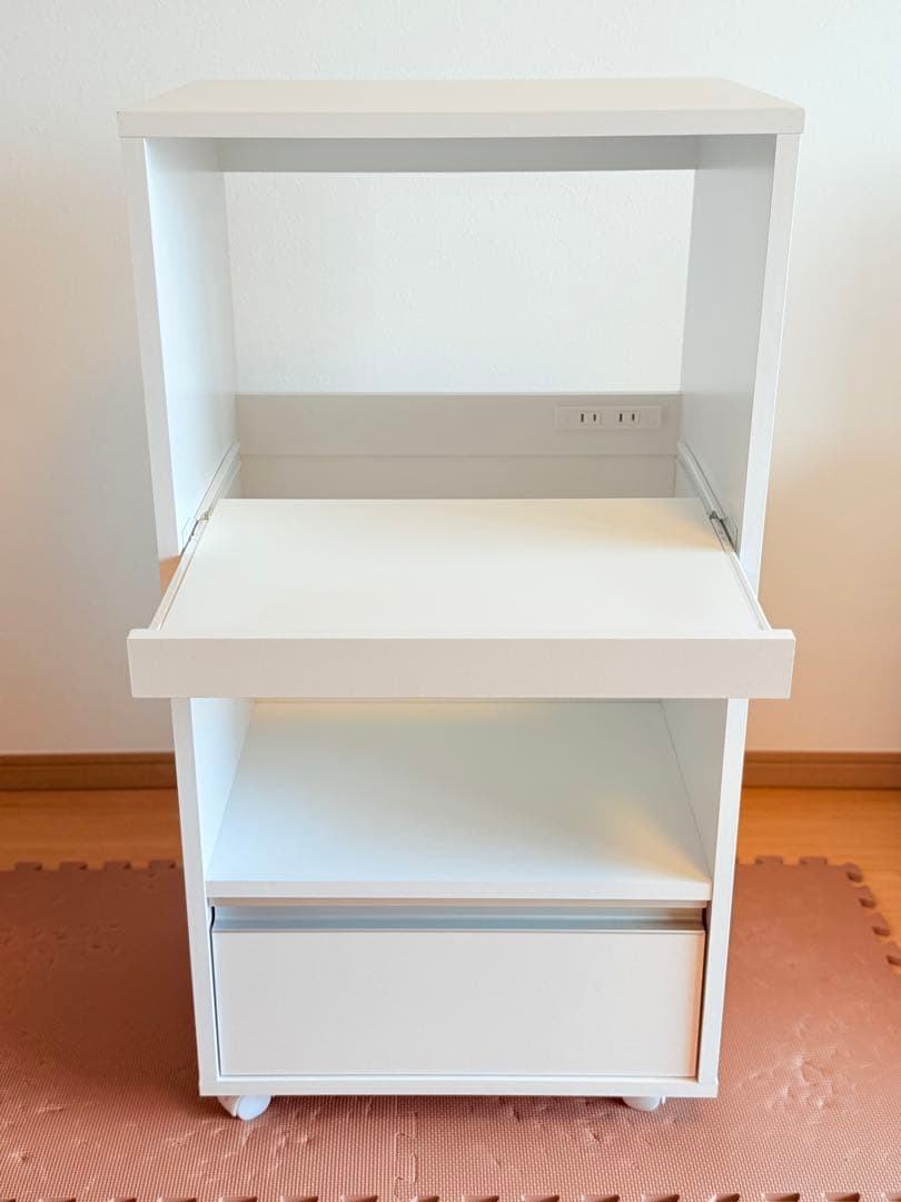 【りこ⭐︎】ホワイト オープンシェルフ 引き出し付き