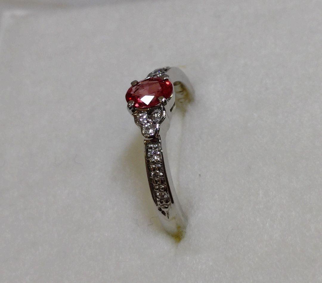 パパラチアサファイア 非加熱 リング プラチナ 11号 オーバルの通販