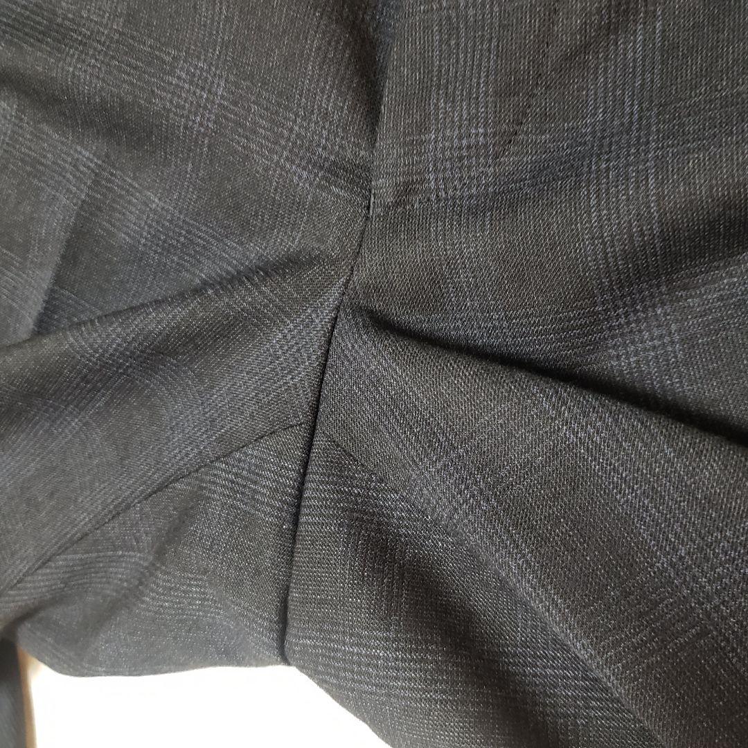 極美品】EDIFICEエディフィス/チェック柄/裾ダブルスラックス44ネイビー