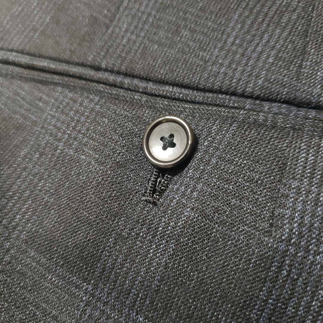 極美品】EDIFICEエディフィス/チェック柄/裾ダブルスラックス44ネイビー