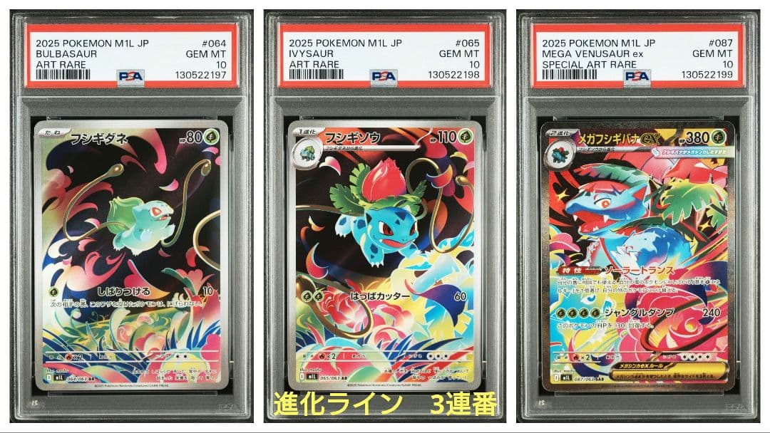 PSA10 3連番】メガフシギバナex SAR フシギダネ フシギソウ