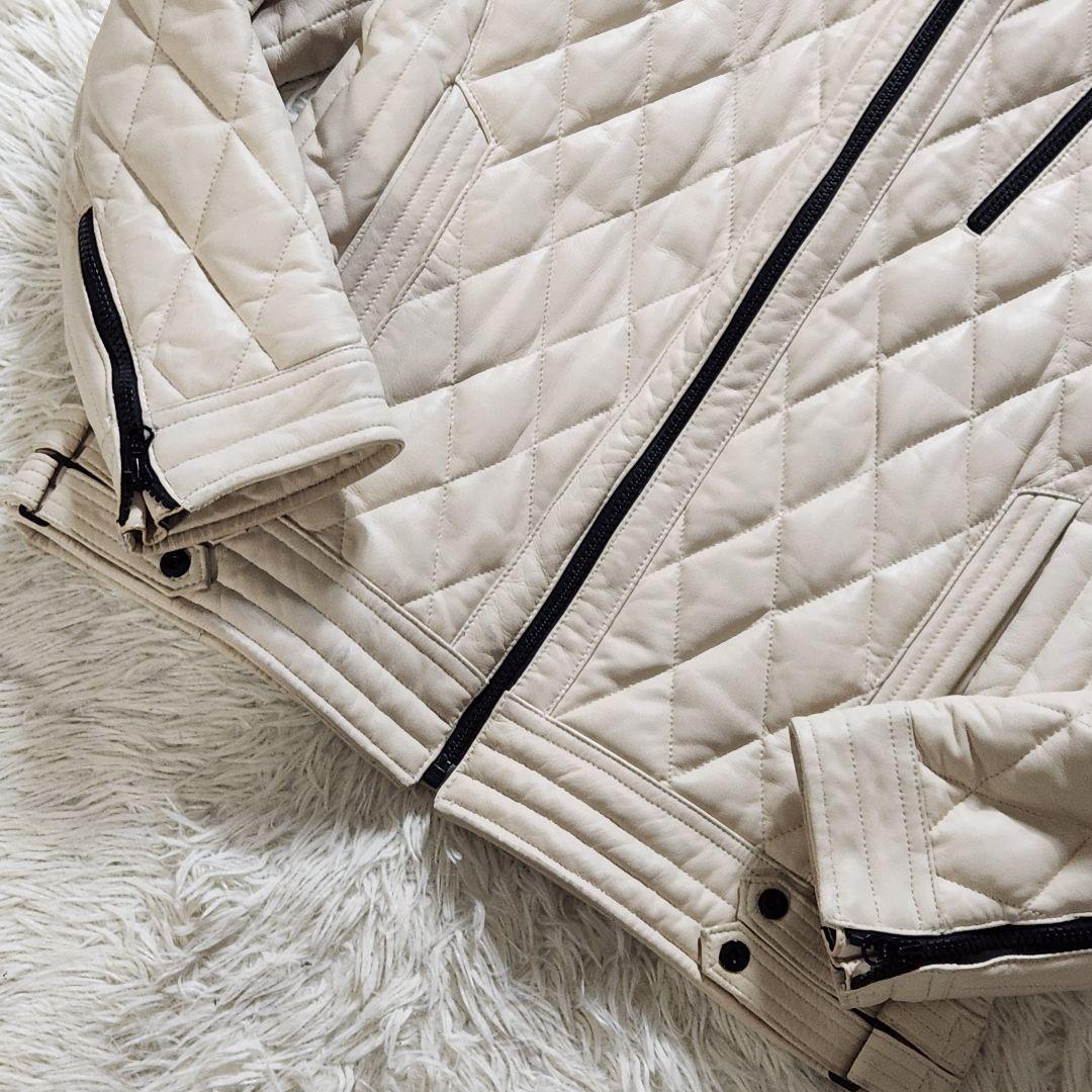 入手困難✨WIND ARMOR ライダースジャケット 革 ダウン キルティング