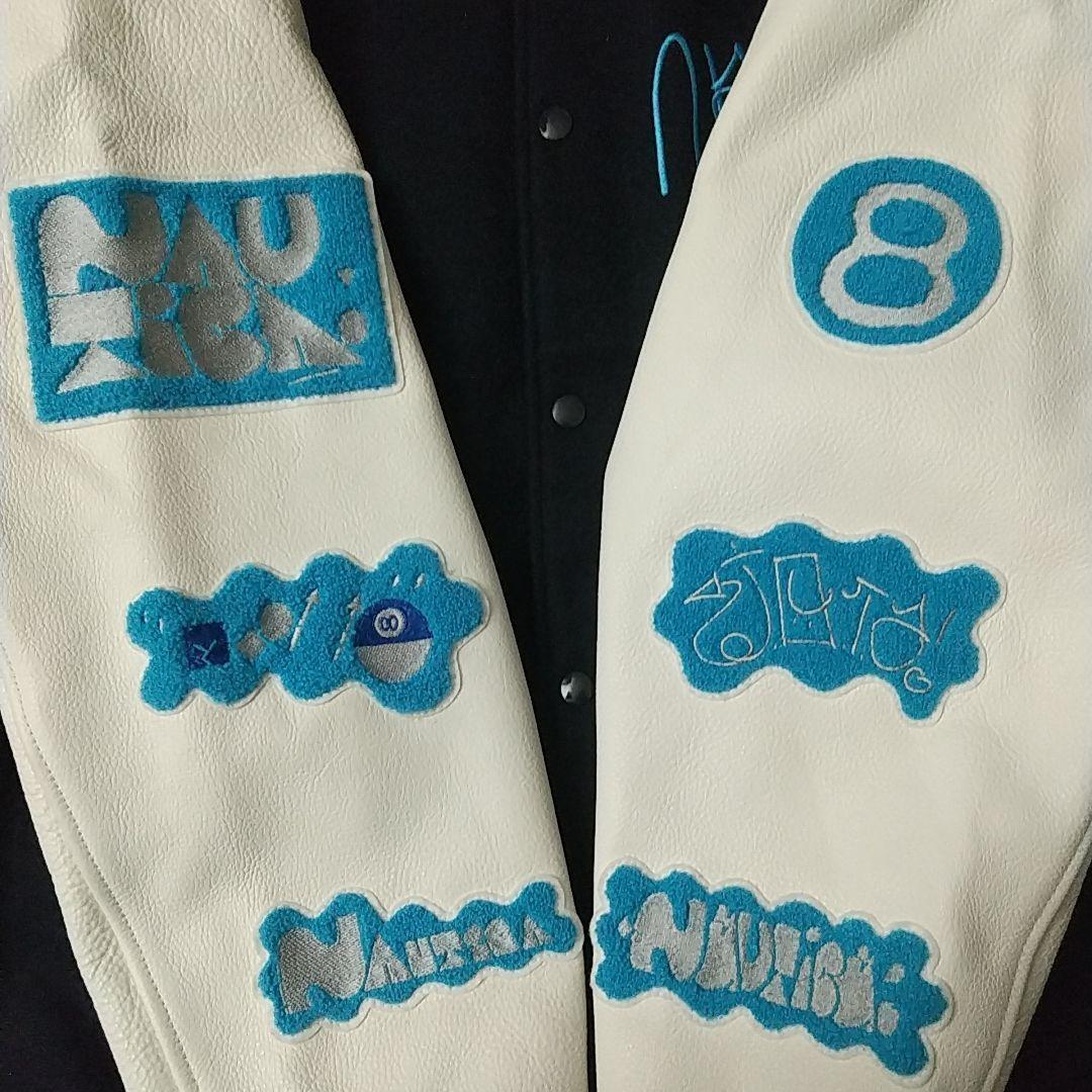 入手困難☆ノーティカ スタックス 袖レザー 刺繍ワッペン スタジャン XXL