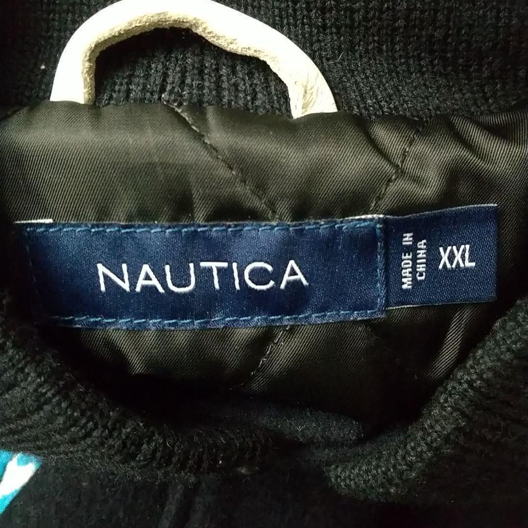 入手困難☆ノーティカ スタックス 袖レザー 刺繍ワッペン スタジャン XXL