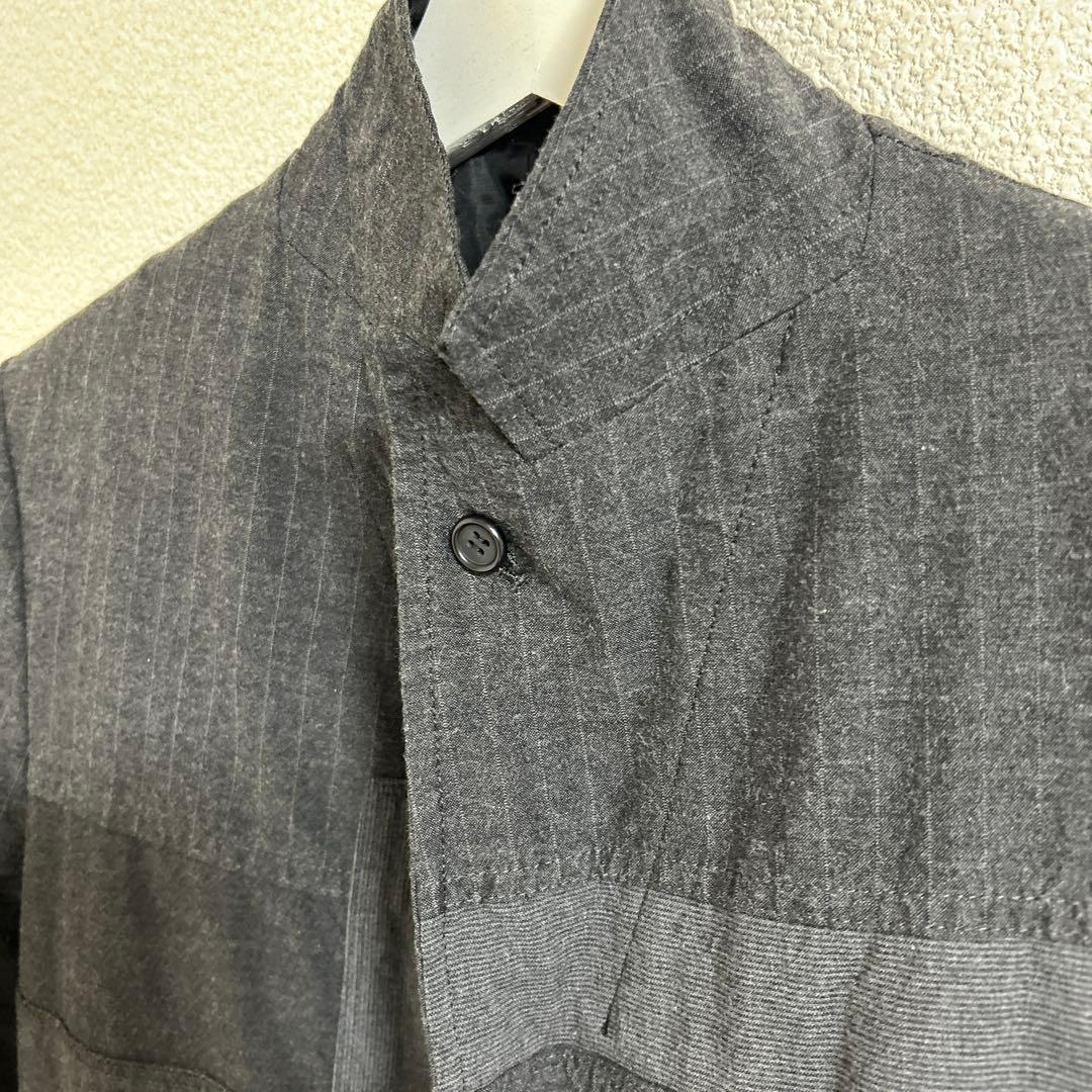 名作コムデギャルソン オーバーダイグレー パッチワーク チェスターコート