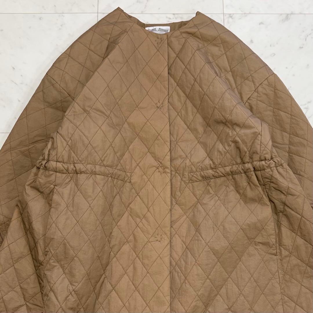 極美品✨ビアズリー　バルーン袖キルトコート　キャメル　ロングコート　キルティング