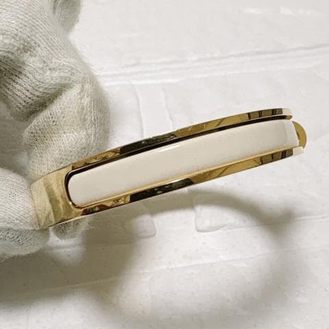 HERMES ブレスレット ミニ・クリック・ケリー ピンクゴールド×アイボリー