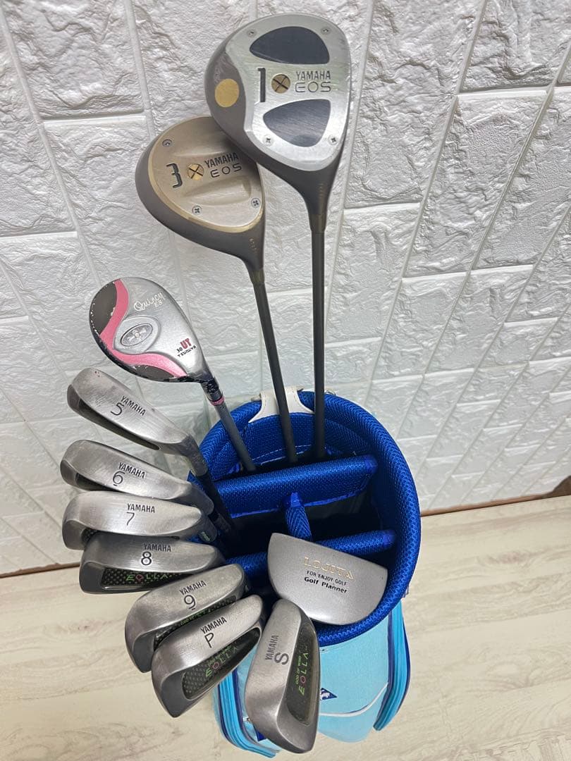 E2， PING キャディバッグ 青ミズノレディースハーフセット， 傘付き