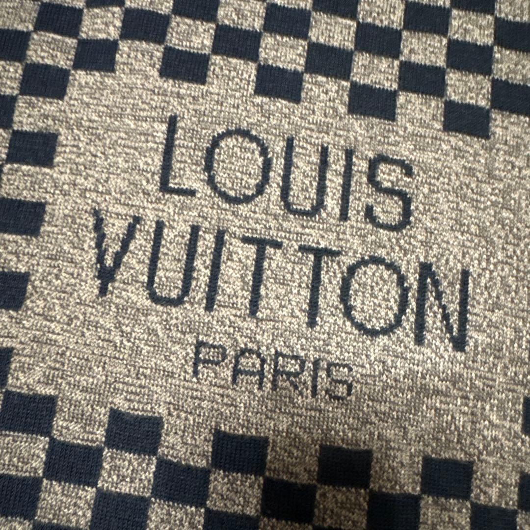 【美品】ルイヴィトン　ダミエ　マフラー　ロゴ　ブラウン　ニット　ウール　厚手