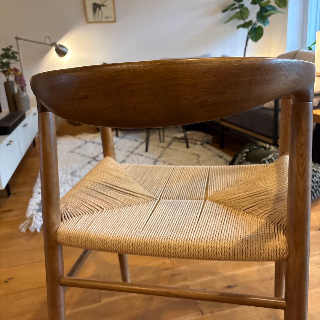 無印良品　オーク材ペーパーコードアームチェア