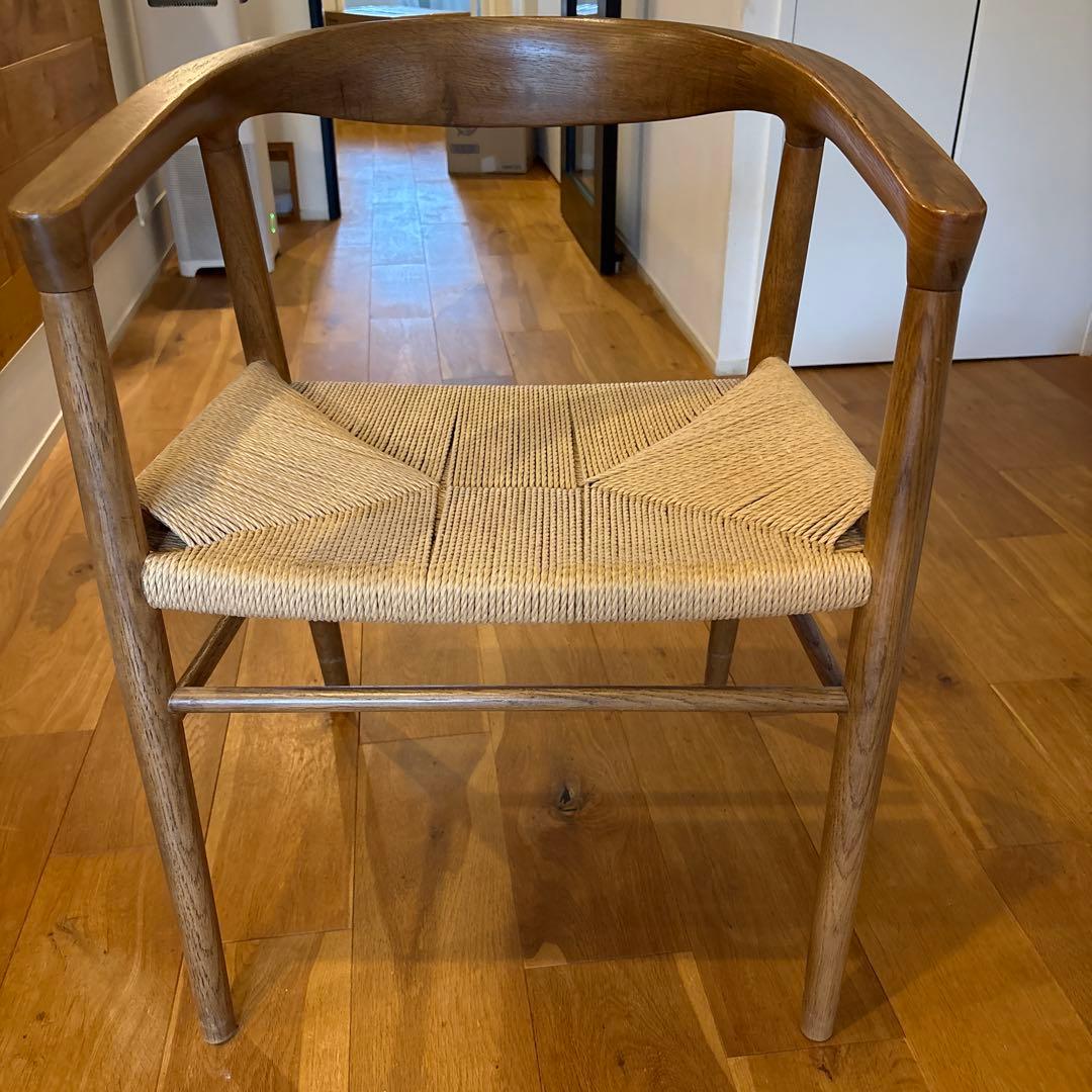 無印良品　オーク材ペーパーコードアームチェア