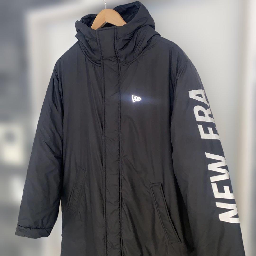 NEW ERA フード付きロングベンチコート　ブラック　XL