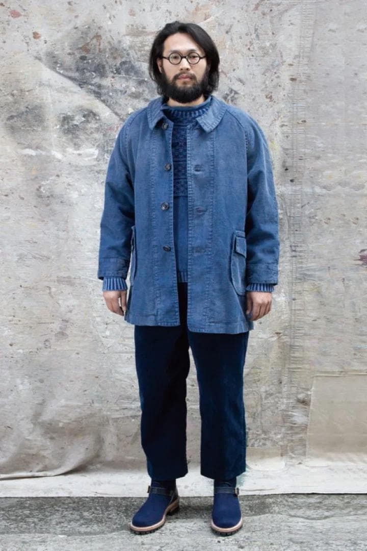 Porter Classic 硫化染め インディゴ モールスキンコート サイズS