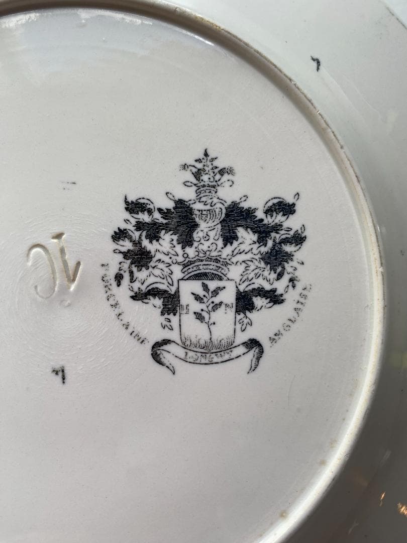 希少】フランス アンティーク ロンウィ グリザイユ ポルカ ケーキ皿