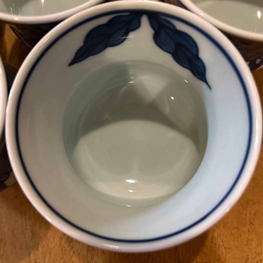 源右衛門窯　染付向日葵（そめつけひまわり）　湯呑み　五個