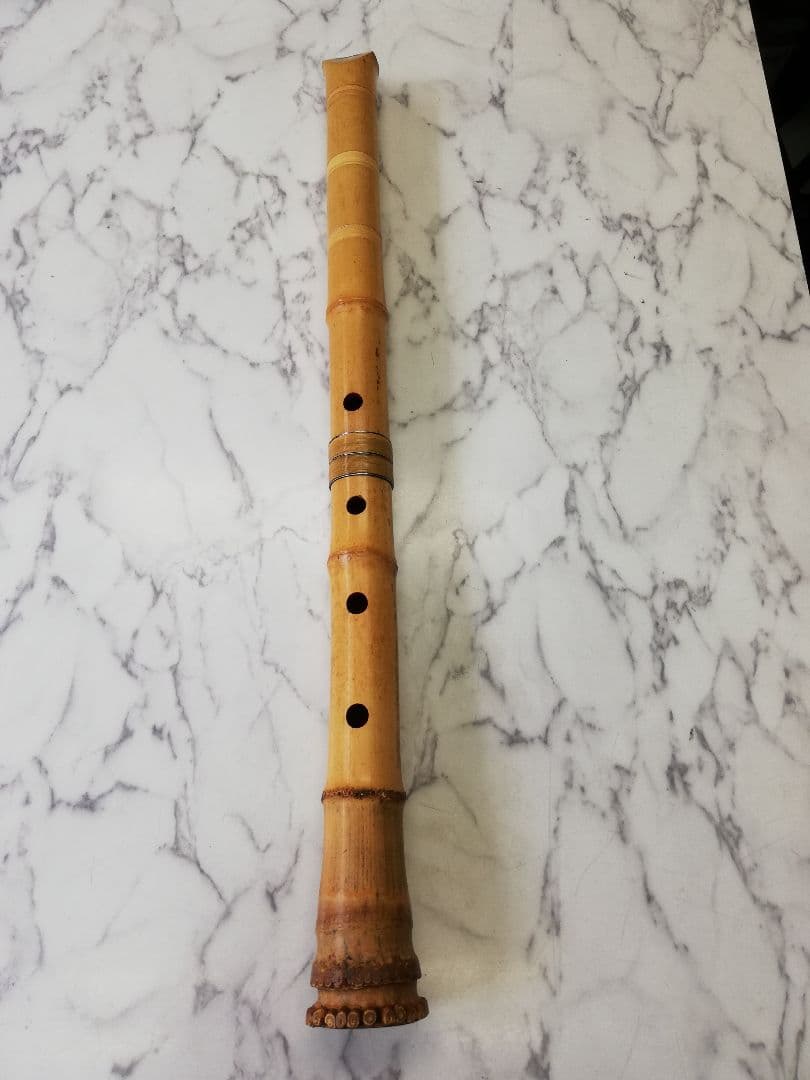 尺八本体 竹製 　琴古流5孔　2印　57.5㌢　1.9寸管