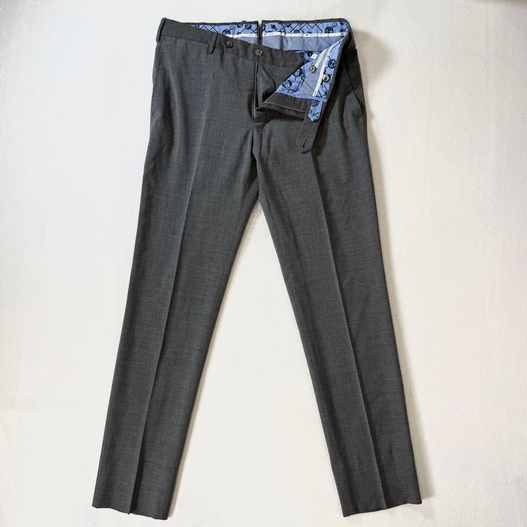 美品 PT TORINO スラックス グレー スリムストレッチ 48