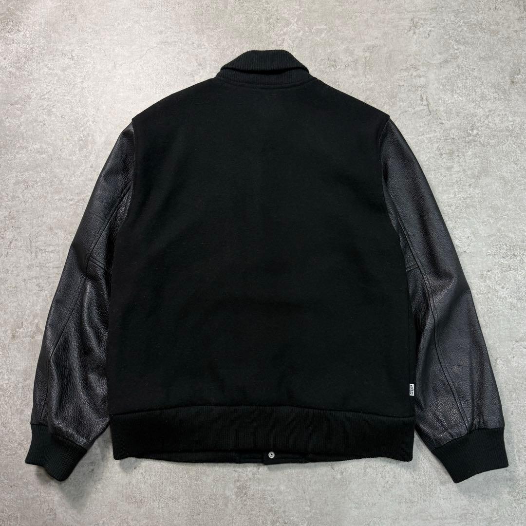 美品■GOWEST ゴーウエスト【L】スタジャン レザー ウール 本革 ブラック