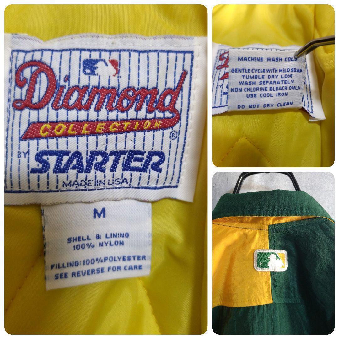 スターター★MLB USA製 総刺繍 アスレチックス スタジャン 緑×黄 M
