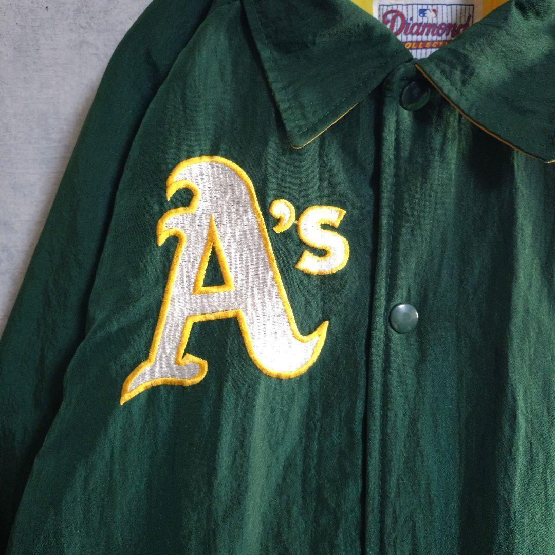 スターター★MLB USA製 総刺繍 アスレチックス スタジャン 緑×黄 M