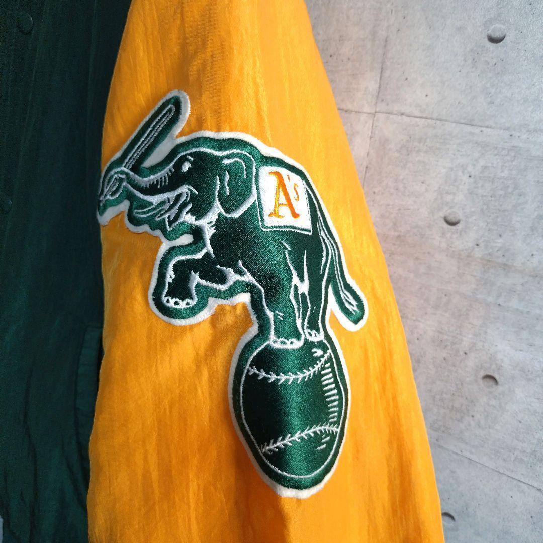 スターター★MLB USA製 総刺繍 アスレチックス スタジャン 緑×黄 M