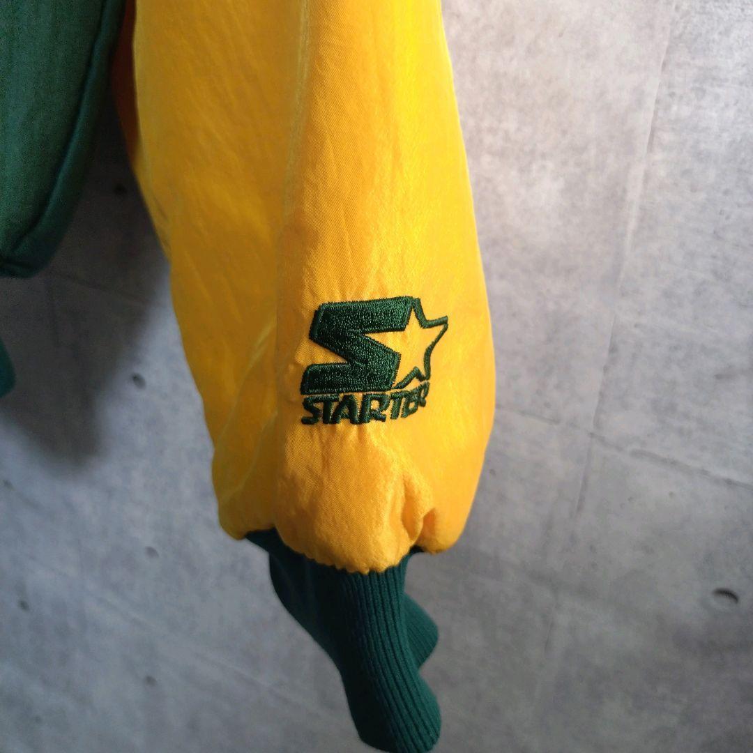 スターター★MLB USA製 総刺繍 アスレチックス スタジャン 緑×黄 M