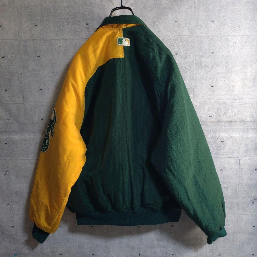 スターター★MLB USA製 総刺繍 アスレチックス スタジャン 緑×黄 M