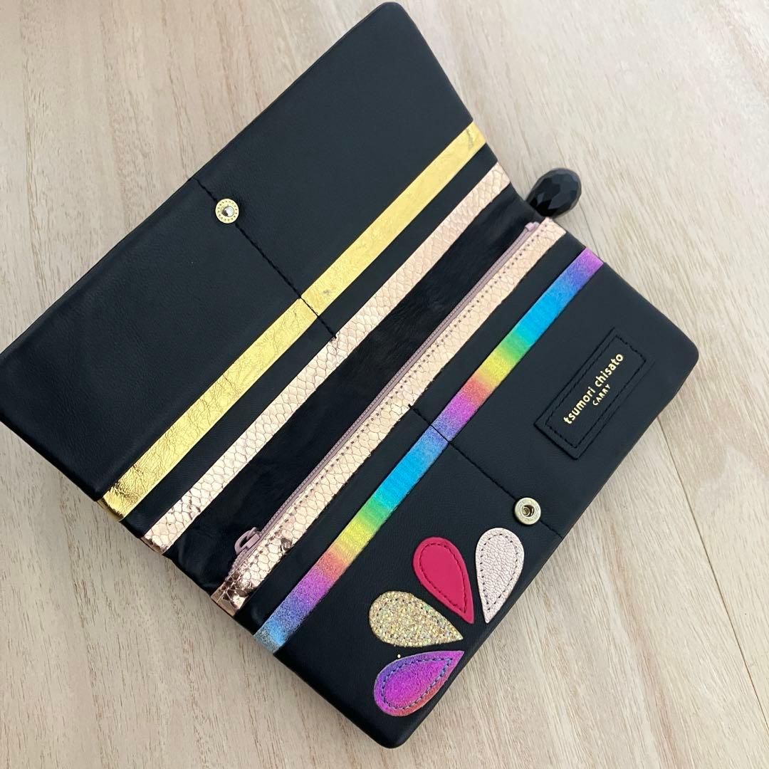 訳あり✨未使用✨ツモリチサト✨長財布✨ドロップ✨黒✨ブラック✨福財布 2025