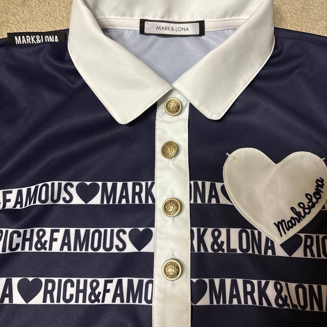 MARK&LONA ストライプ柄ポロシャツ