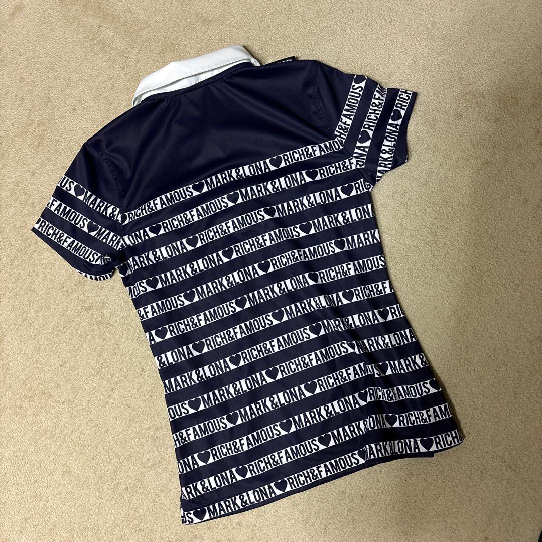 MARK&LONA ストライプ柄ポロシャツ