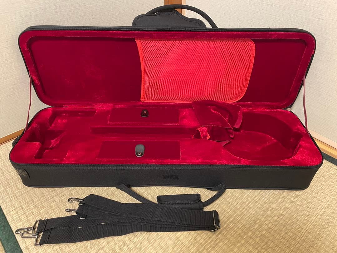 【みっこ】三味線本体 蛇皮 網目模様 セミハードケース、スタンド、付属品