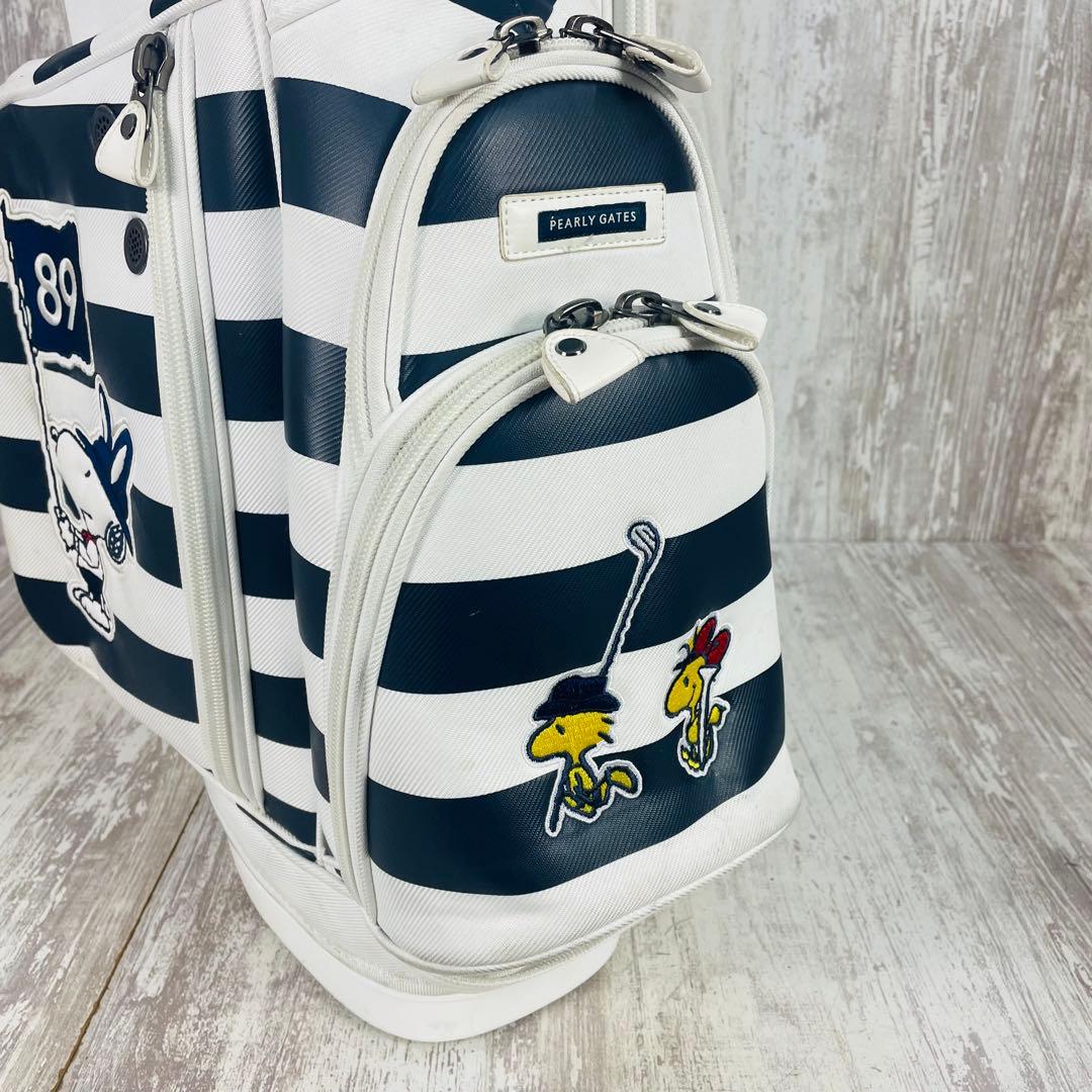 【限定品】パーリーゲイツ×SNOOPY スヌーピー キャディバッグ ボーダー柄