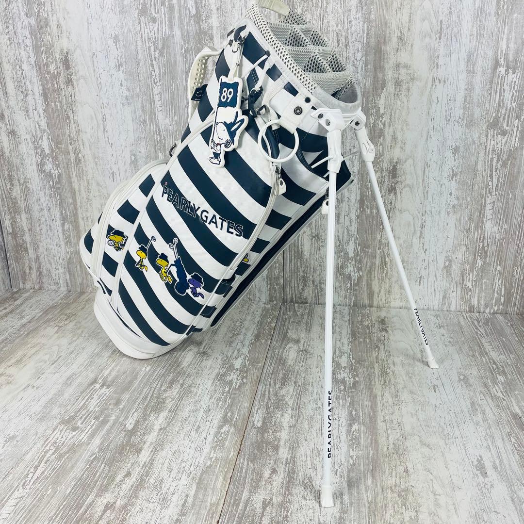 【限定品】パーリーゲイツ×SNOOPY スヌーピー キャディバッグ ボーダー柄